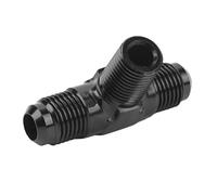Aramox Aluminium Tee Connector, Black Anodized Tee Adapter Fitting 3 Way AN to NPT, Aluminum Alloy Build, T Shaped Flow Split, for Line Plumbing 6AN to 1 4 NPT (6AN 1/4)
