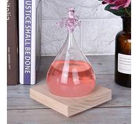 Aramox Angel Decor Shape Weather Forecast Glass Bottle Birthday Gift Crystal Changes High Borosilicate Glass Pink Purple White 8.3 X 4.7 X 4.7 in (Pink)
