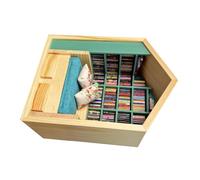Aramox Anxiety Book Shelf Wooden Miniature Anxiety Book Display Shelf with 2 Pillows and 200 Models Stress Reliever Desk Decor for Living Room Bedroom Coffee Shop