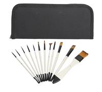 Aramox Artist Paint Brush Set, Assorted Nylon Wood Handle Acrylic Set for Artists and Art Lovers, with Pearl Baking Lacquer, Pen Storage Bag, Different Painting Medium