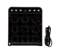 Aramox Automatic Watch Winder for 9 Watches, 5 Modes Quiet Automatic Watch Winder Display Storage Box with LED Light for Home Desktop