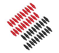 Aramox Battery Clamps, PVC Steel Electrical Test Clips 20 Pack 25.010 Single Handle 5A Red Black for Power Testing School Experiments Auto Soldering