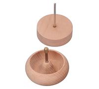 Aramox Bead Spinner Bead Loader Spinner Manual Beading Tool Wooden with Polished Bowl Stainless Steel Shaft for Jewelry Making Bracelets Necklaces