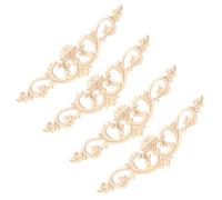 Aramox Beautiful Wood Applique Delicate Carving Decal for Furniture Decoration 4Pcs 30x8cm for Classical Home Design
