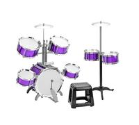 Aramox Beginner Drum Set with Throne, 7-Piece Junior Kit with Thickened PVC Drumhead, Easy to Assemble Full Size Drum Set for Kids and Adults (Blue)