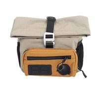 Aramox Bike Handlebar Bag, 300D Polyester Front Storage Pouch with TPU Coating, Rain Cover and Shoulder Strap, Portable Folding Cycling Bag for Commuting Travel Riding (Khaki)