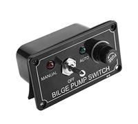 Aramox Bilge Pump Switch Panel, 12V DC, 3-Way Toggle Manual/Off/Auto, LED Indicator, Marine Boat, Black ABS, 90x50mm