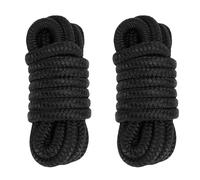 Aramox Boat Dock Lines 1/2 Inch X 15ft, 2pcs Double Braided Nylon Marine Mooring Lines with 12in Hand-Spliced Loops for Yacht, Pontoon & Fishing Boats (Black)