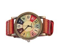 Aramox Bohemian Style Multicolour Women Watch with Durable PU Leather Strap and Premium Brass Material, for Birthday Party Gifting (Red)