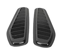 Aramox Bonnet Vent Cover, 2pcs Carbon Fibre Style Stick-On Air Intake Scoop, Universal Decorative Car Hood Vent, Self-Adhesive, Gloss Black