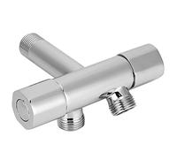 Aramox Brass Angle Valve Water Diverter Valve G1 2in Thread Double Handle 1 Inlet 2 Outlet Large Brass Casting for Shower Toilet Washing Machine Mop Pool