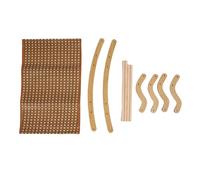 Aramox Breathable Raised Cat Hammock Bed, for All Seasons, Sturdy Wooden Rattan Mat for Small Dogs, Pine Wood Elevated Pet Bed