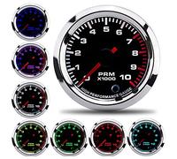 Aramox Car 2" 52mm Tacho Gauge Meter Tachometer RPM Pointer Universal 7 Colors Tachometer Revolution Meter with Measuring Range 0-10000RPM