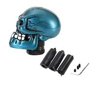 Aramox Car Gear Shift Knob Cold Cast Resin Skull Gear Shift Knob Universal Manual Shifter with 8mm 10mm 12mm Adapters 70mm for Car Interior Modification Drivers (Green #01)