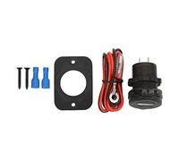 Aramox Car USB Power Outlet, ABS Metal Car Socket Dual USB Charging Socket 12V QC 3.0 3.1A with Voltage Display for Cars Trucks RVs