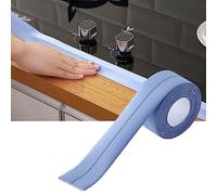 Aramox Caulk Strip PVC Self Adhesive Sealing Tape 3.2 X 3.8 Type Edge Protector Peel and Stick Trim for Kitchen Bathroom Sink Bathtub Wall Cover (Blue)