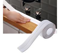 Aramox Caulk Strip PVC Self Adhesive Sealing Tape 3.2 X 3.8 Type Edge Protector Peel and Stick Trim for Kitchen Bathroom Sink Bathtub Wall Cover (White)