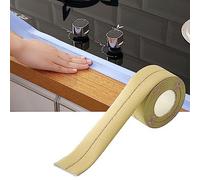 Aramox Caulk Strip PVC Self Adhesive Sealing Tape 3.2 X 3.8 Type Edge Protector Peel and Stick Trim for Kitchen Bathroom Sink Bathtub Wall Cover (Beige)