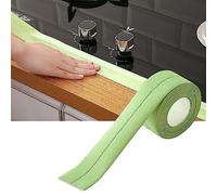 Aramox Caulk Strip PVC Self Adhesive Sealing Tape 3.2 X 3.8 Type Edge Protector Peel and Stick Trim for Kitchen Bathroom Sink Bathtub Wall Cover (Green)