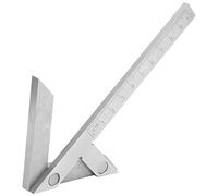 Aramox Center Angle Stainless Steel Protractor Angle Ruler 100 X 70mm Scale 45 and 90 Degree Marking Circular Centering Tool for Machinists Woodworkers Metalworking