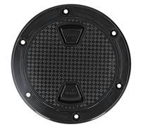 Aramox Circular Marine 4" Boat Round Non Slip Inspection Hatch, Boat Deck Plate ABS Round Anti-UV Inspection Hatch Cover Marine Accessory Black