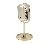 Aramox Classic Prop Microphone, Lightweight Plastic Microphone Prop for Karaoke, Dance Shows and Filming, Realistic Design with Compact Size (Gold)