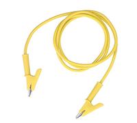 Aramox Clip Test Lead Brass Silicone Testing Cable 20A 3000V 10mm Opening Dual Ended for Car Battery Vehicle Voltage Testing Electrical Projects (Yellow)