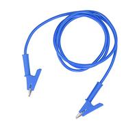 Aramox Clip Test Lead Brass Silicone Testing Cable 20A 3000V 10mm Opening Dual Ended for Car Battery Vehicle Voltage Testing Electrical Projects (Blue)