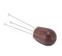 Aramox Coffee Power Needle Wooden Handle Coffee Distributor 304 Stainless Steel Stirrer 139 X 32 Mm Reduces Clumps Expands Mixing Area Smooth Grip for Home Restaurant Barista (Walnut)