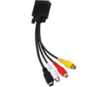 Aramox Composite VGA SVGA to S-Video 3 AV TV Converter Cable Adapter, VGA Input for Laptops with TV-Out Function