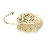 Aramox Convenient Creative Mini Hanger Golden Leaf-Shaped Stylish Decorative Hook Labor-Saving Iron Wall Hook (Golden D)
