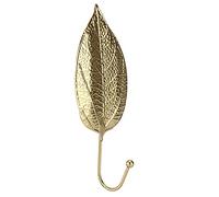 Aramox Convenient Creative Mini Hanger Golden Leaf-Shaped Stylish Decorative Hook Labor-Saving Iron Wall Hook (Golden F)