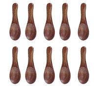 Aramox Cooking Condiments Spoons Exquisite Mini Nature Spoons Set, 10pcs Small Wooden for Mixing Honey Jam Salt Sugar in Kitchen