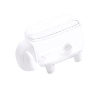 Aramox Cotton Swab Holder, Plastic Toothpick Box with Sheep Design, Organizer for Bathroom and Skincare Accessories (White)