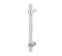 Aramox Crystal Acrylic Handle Transparent Drawer Pull Handle, Acrylic and Zinc Alloy Cabinet Door Pull with Clear Threads, for Closets Bookcases Shoe Cabinets (Hole Pitch 128 Silver)