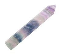 Aramox Crystal Fluorite Point Natural Crystal Quartz Pillar 6 to 7cm Faceted Prism for Meditation Home Decor and Pocket Display Balancing Thoughts Energy Work Stone (ZZ0144 Single-Pointed Colorful