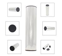 Aramox Cylinder Sand Shaker Stainless Steel Percussion Instrument with Rubber Shell, 50.3x201.5mm Silver Shaker for Drummers Performers and Latin Rhythm (Silver)