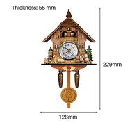 Aramox Decorative Antique Wall Clock Unique Pattern Hanging Clock for Bedroom Quiet Handmade for Sleeping Home, Plastic + Medium Density Fiberboard 5.03 * 9.29 * 2.16 Inch (CM010)