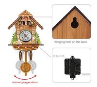 Aramox Decorative Antique Wall Clock Unique Pattern Hanging Clock for Bedroom Quiet Handmade for Sleeping Home, Plastic + Medium Density Fiberboard 5.03 * 9.29 * 2.16 Inch (CM003)