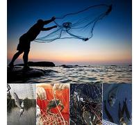 Aramox Dense Mesh Trap Collapsible Fishing Net for Crab Crayfish Shrimp Lobster Eel with Quick Sinking Steel Weight & Extended Rope Drawstring Suitable for Rivers Lakes Oceans (#1)