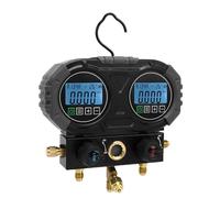Aramox Digital Manifold Gage for HVAC Refrigerants, High Precision Electronic Pressure Tool with LCD Display for AC Maintenance with Multi-Refrigerant Compatibility