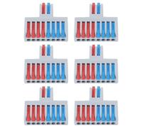 Aramox DIN Rail Terminal Blocks, 6Pcs 2 in 8 Out Quick Wiring Cable Connector Ground Circuit Terminal Blocks with Versatile Installation, Easy Wire Connection, Efficient Design for