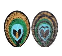 Aramox DIY Decoration Embroidered Fabric Patches Lovely Peacock Feathers Pattern 12pcs Set for Home Walls
