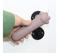 Aramox Door Handle Cover Silicone Door Handle Protector Anti Collision Noise Reduction Soft Sleeve Open Design Cute Claw for Bedroom Nursery Bathroom Office (Coffee)