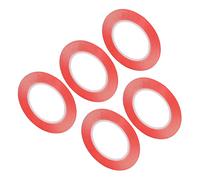 Aramox Double Sided Tape, PET Heavy Duty Double Sided Tape 5 Pcs Removable Super Adhesive Red for Crafts Gift Wrapping Picture Frames Posters Wall Decor Office Home (4mm)