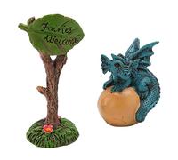 Aramox Dragon Figurine, Cute and Interesting Fairy Garden Dragon with Vibrant Colors and Rich Details Miniature Dragon Statue