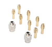 Aramox Drill Chuck Collet Set Brass Keyless Bit Chuck 10PCS with 8 Sizes 0.8mm to 3.2mm 2 Nut Tools for Electric Drill Bit Collet Replacement for Tools