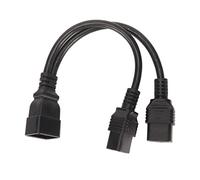 Aramox Dual IEC320 C19 to C20 Power Cable, PVC Y Splitter Cord 1x C20 Male to 2x C19 Female for Desk Lamp LCD Monitor, 12.6in 20A 125V for Office Home Electronics