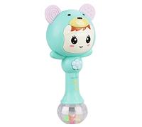 Aramox Educational Music Rattle Toy for Baby's Development, Ergonomic Handle for Grasp Ability, Flashing Lights for Hand-Eye Coordination, Suitable for Babies and Toddlers, Blue/Yellow (Green)
