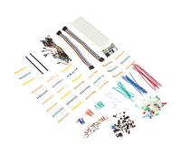 Aramox Electronic Component Kit, Breadboard Resistor Module Set with Line and Capacitors, 140 Wires 100 Resistors 50 LEDs, for Students Learning